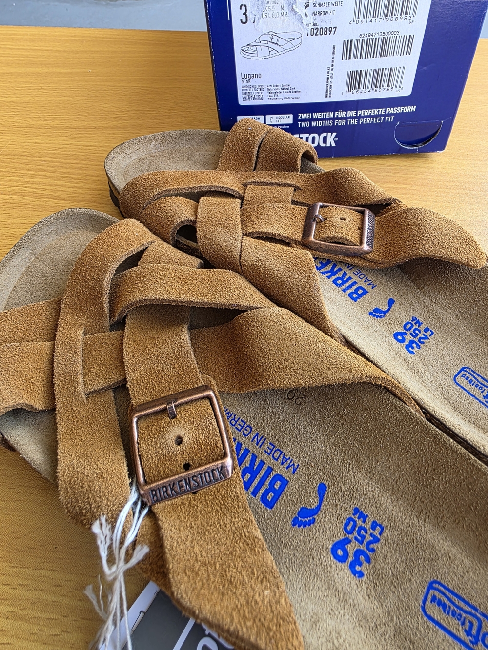 Birkenstock LUGANO Mink Brown Sandals 39 Narrow - Picture 4 of 5